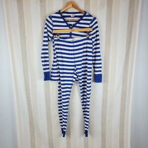 Hanna Andersson Striped Organic Cotton Pajama Set Blue White Size Medium/Large